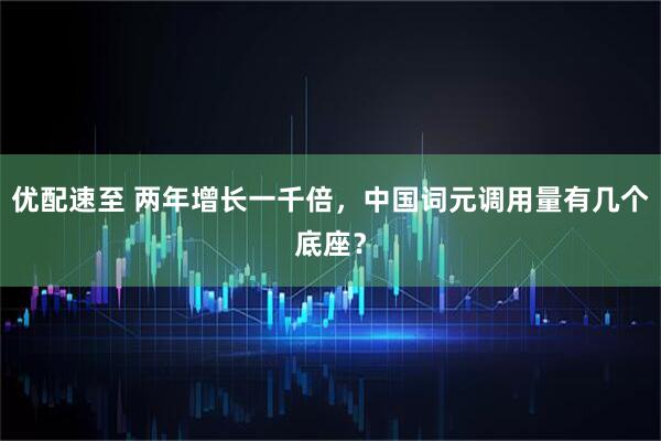 优配速至 两年增长一千倍，中国词元调用量有几个底座？